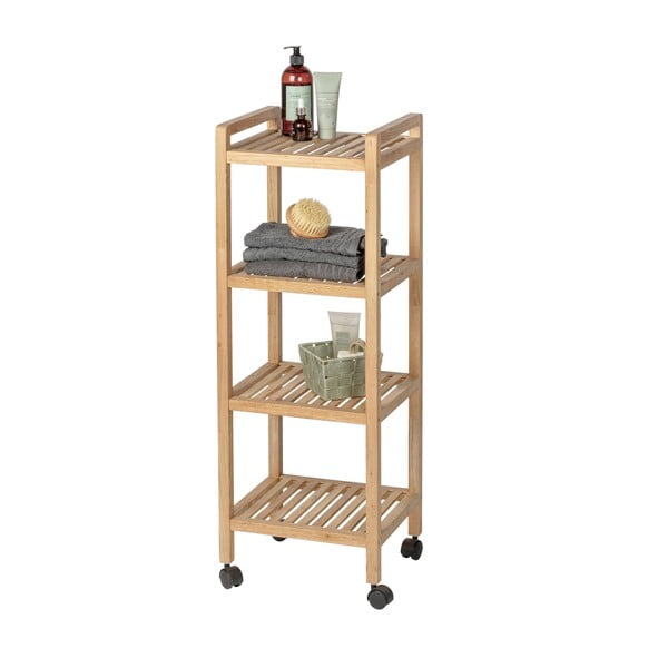 Regał łazienkowy z litego drewna orzechowego 35x97 cm Norway – Wenko-image-1