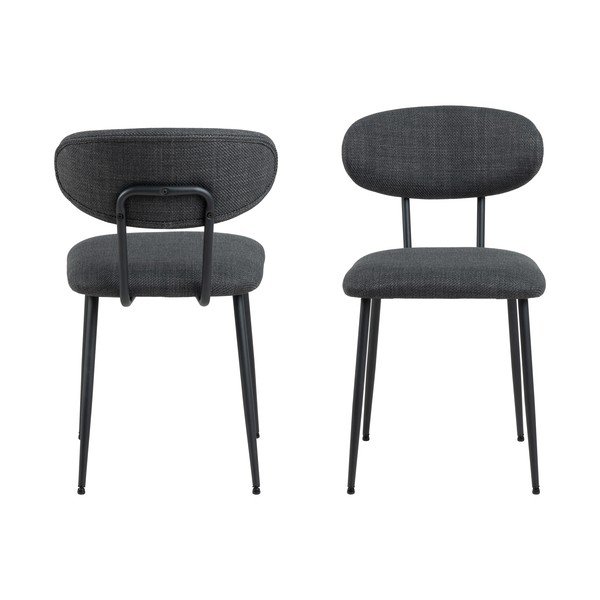 Antracytowe krzesła zestaw 2 szt. Denise – Actona-image-3