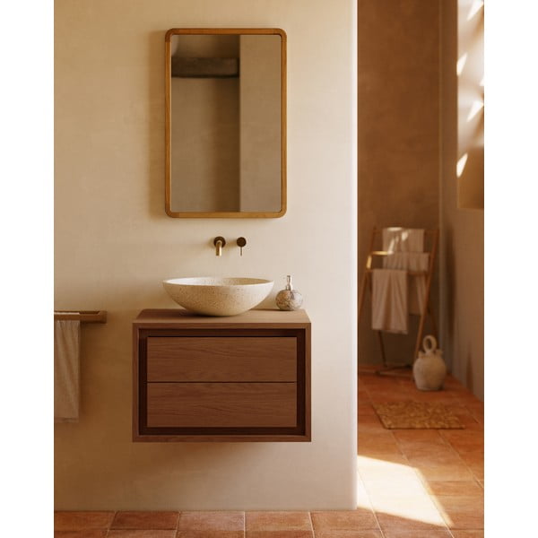 Lustro z drewnianą ramą ścienne 45x70 cm Shamel – Kave Home-image-3