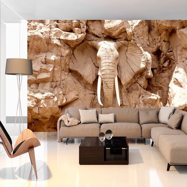 Tapeta wielkoformatowa Artgeist Stone Elephant, 200x140 cm-image-1