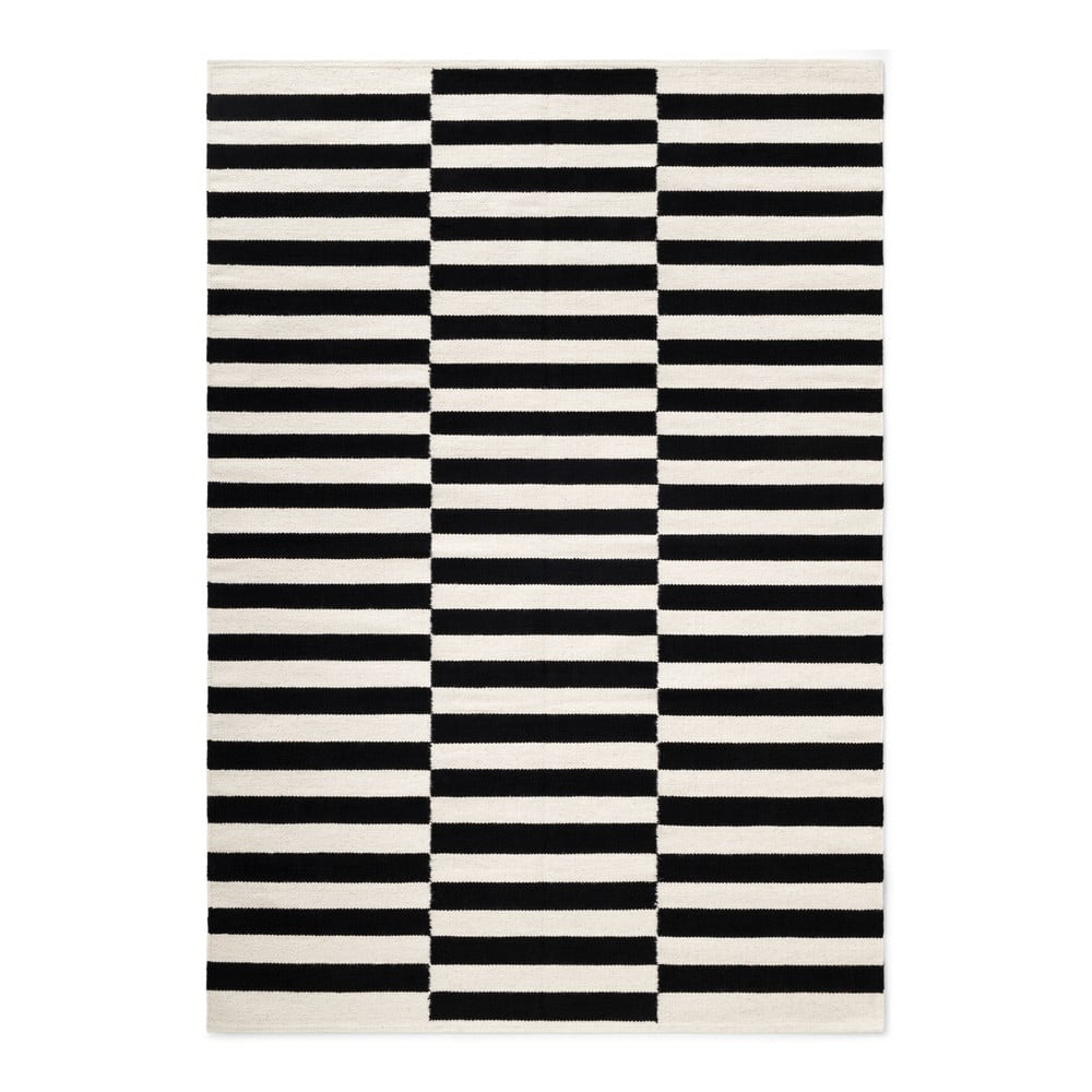 Czarno-biały wełniany dywan dwustronny tkany ręcznie 120x180 cm Donna – Hanse Home