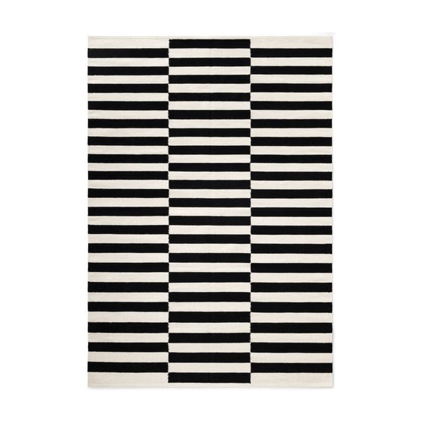 Czarno-biały wełniany dywan dwustronny tkany ręcznie 160x230 cm Donna – Hanse Home