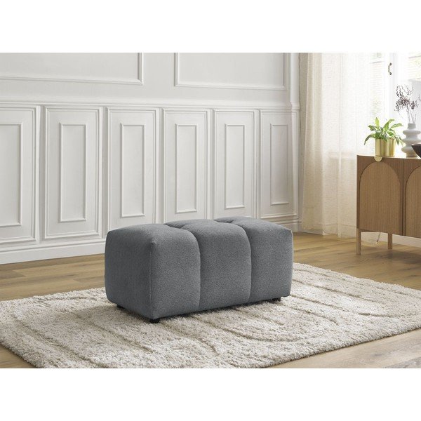 Szary podnóżek z tkaniny szenilowej Roxelane – Bobochic Paris-image-1