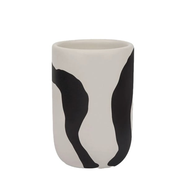 Czarno-biały ceramiczny kubek na szczoteczki do zębów Icon – Mette Ditmer Denmark