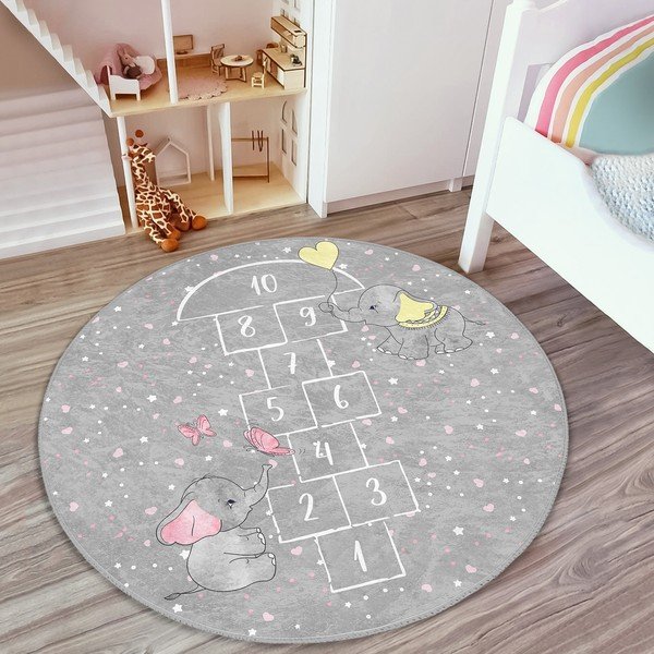 Szary dywan dziecięcy ø 80 cm Comfort – Mila Home-image-3