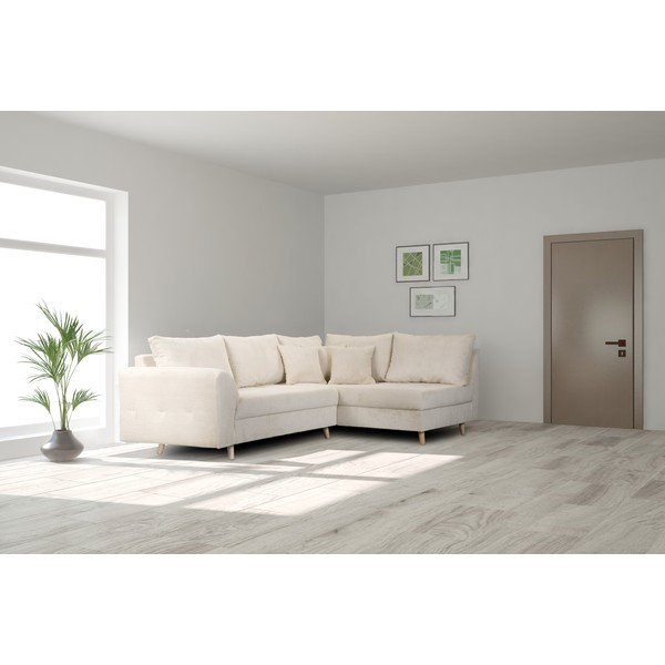 Kremowy sztruksowy narożnik (prawostronny) Ariella – Ropez-image-1