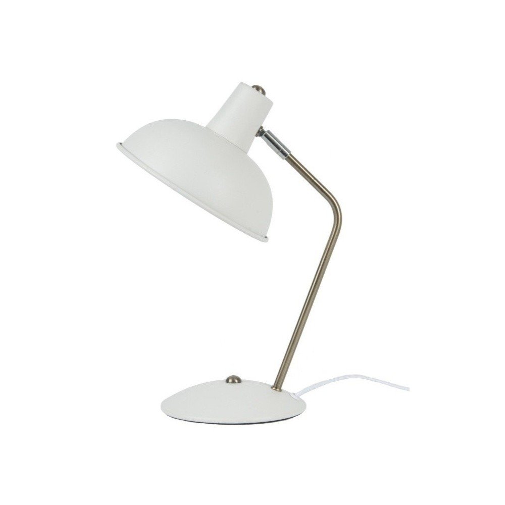 Biała lampa stołowa Present Time Leitmotiv Hood