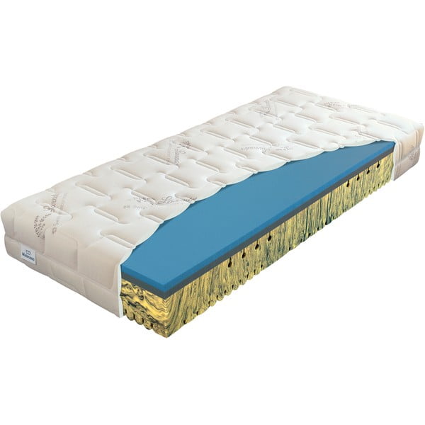 Średnio twardy/miękki sprężynowy materac dwustronny 200x200 cm Herbal visco – Materasso