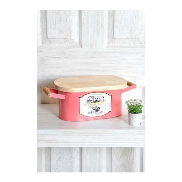 Różowy pojemnik na chleb The Mia Bread, dł. 41 cm