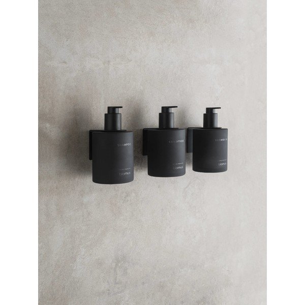Czarne ścienne szklane dozowniki do mydła 3 szt. 350 ml Kirei – Blomus-image-1