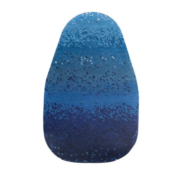 Niebieski dywan z czystej wełny HARTÔ Aube, 150x229 cm