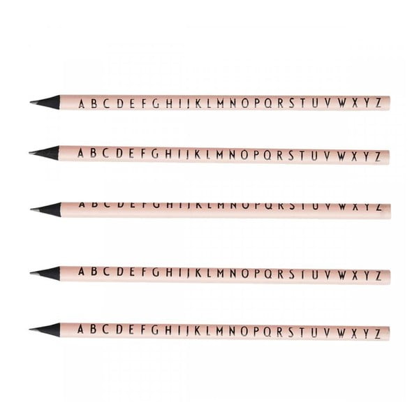 Zestaw 5 różowych długopisów Design Letters Pencils