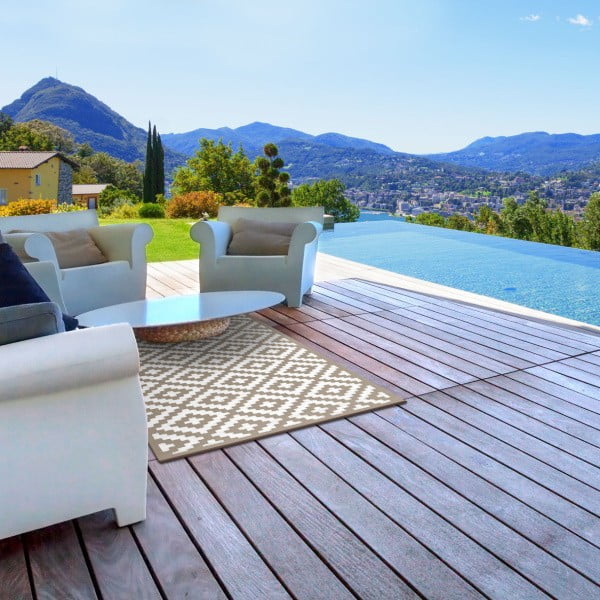 Beżowo-biały dwustronny dywan zewnętrzny Green Decore Parado, 120x180 cm-image-1