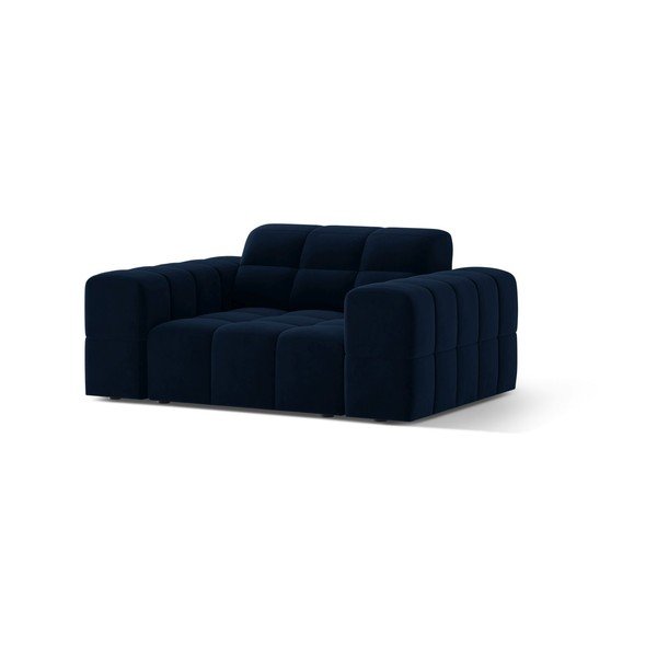 Ciemnoniebieski aksamitny fotel Chicago – Cosmopolitan Design-image-1