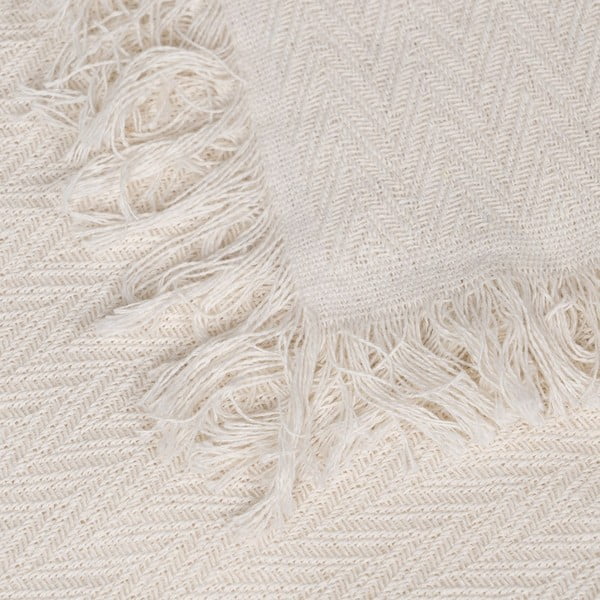 Kremowa narzuta z bawełny z recyklingu 180x260 cm Spike – Ixia-image-3