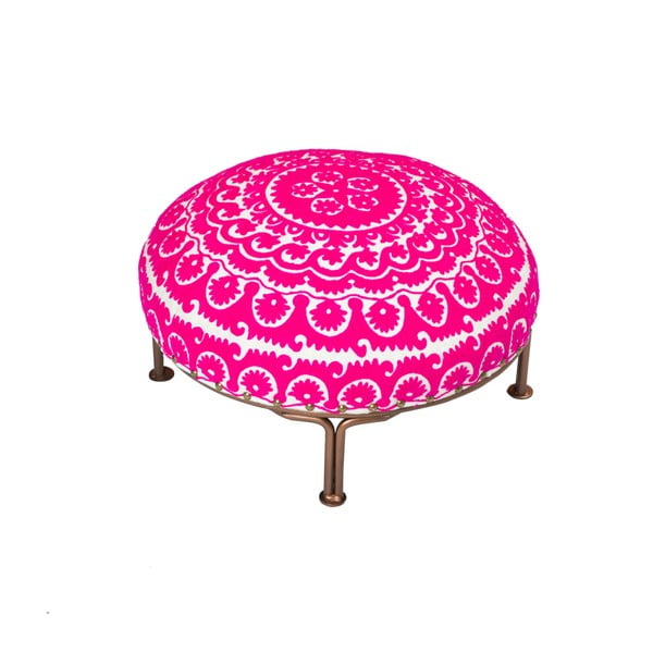 Różowy stołek Bombay Duck Cha Cha Cha, ⌀ 40 cm
