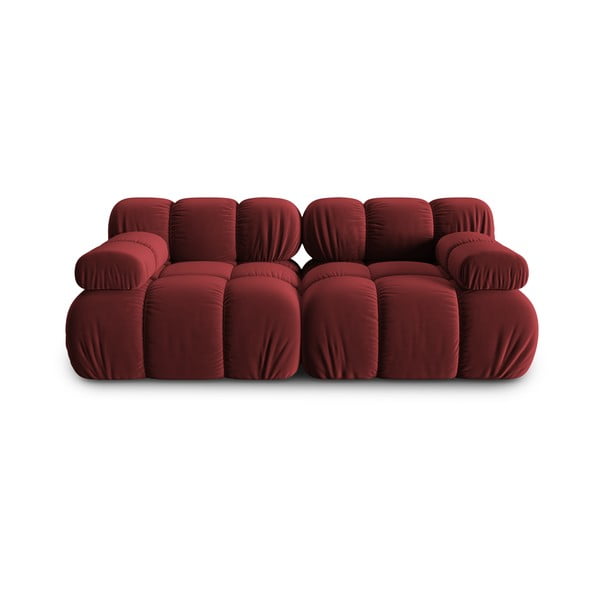 Czerwona aksamitna sofa 188 cm Bellis – Micadoni Home