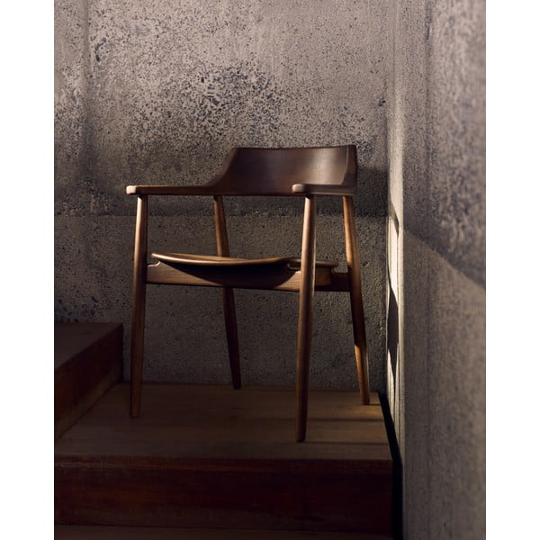 Brązowe krzesło z litego drewna dębowego Fondes – Kave Home-image-1