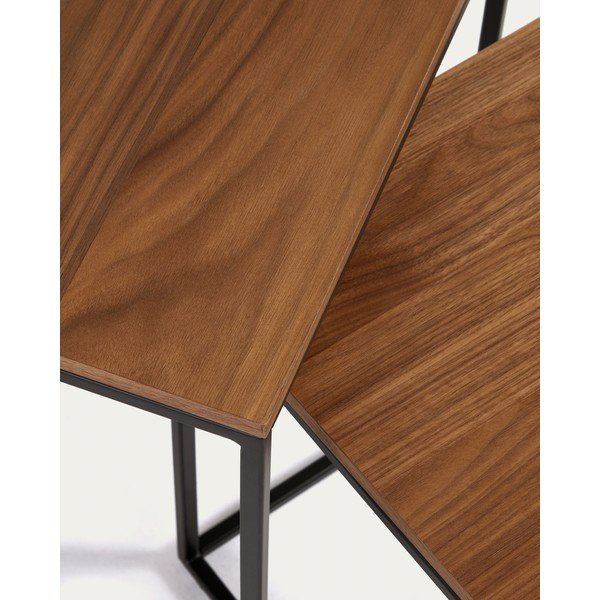 Stoliki z blatem w dekorze orzecha zestaw 2 szt. 45x45 cm Yoana – Kave Home-image-2