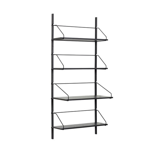 Czarny regał ścienny z drewna jesionowego Hübsch Norm, 84x181 cm-image-4