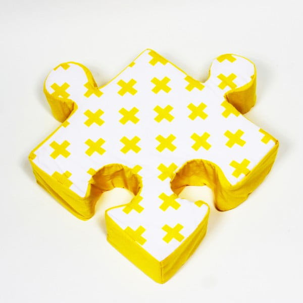 Żółta poduszka Puzzle Cross