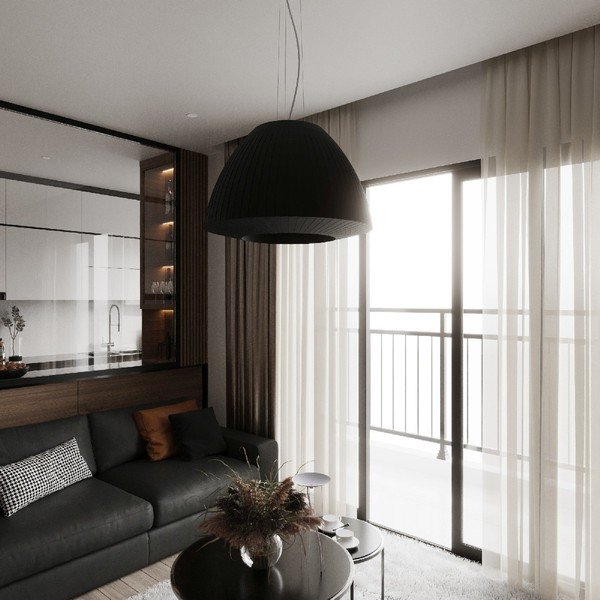 Czarna lampa wisząca ze szklanym kloszem ø 60 cm Soprano – Sollux-image-4