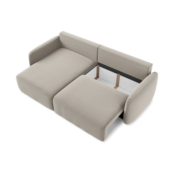 Szarobrązowy aksamitny rozkładany/ze schowkiem narożnik (lewostronny/z szezlongiem) Kalena – Makamii-image-4