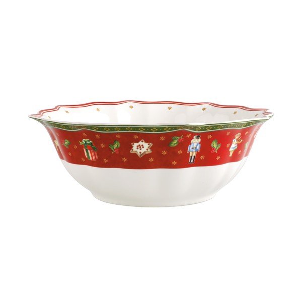 Biało-czerwona porcelanowa świąteczna miska Toy's Delight Villeroy&Boch, ø 32 cm-image-2