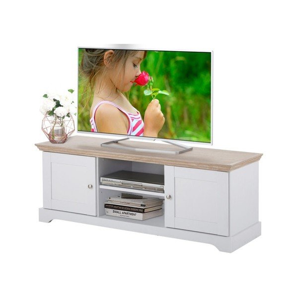 Biały stolik drewniany pod TV Støraa Anika-image-4