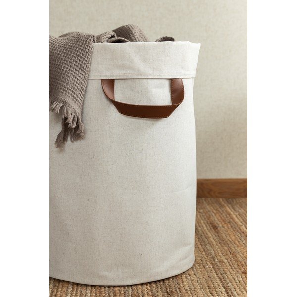 Beżowy tekstylny kosz na pranie 69 l Soft Storage – Bigso-image-3