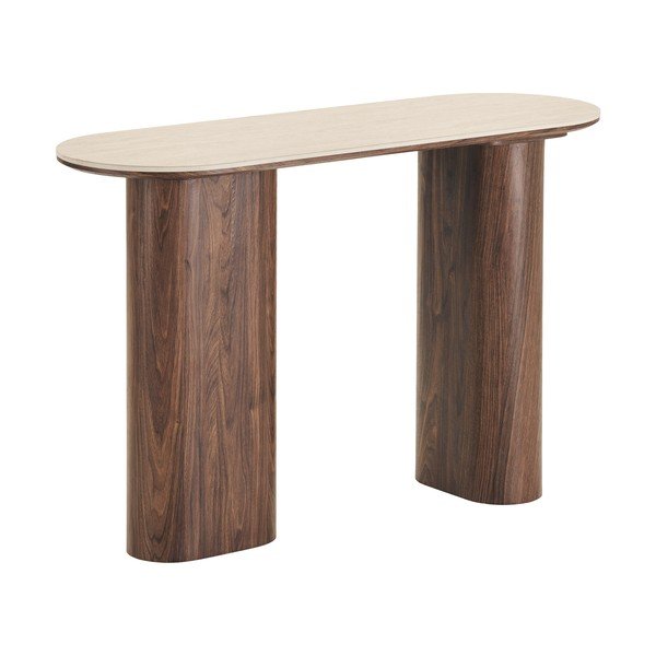 Beżowa/ciemnobrązowa konsola z ceramicznym blatem 40x120 cm Delphi – House Nordic