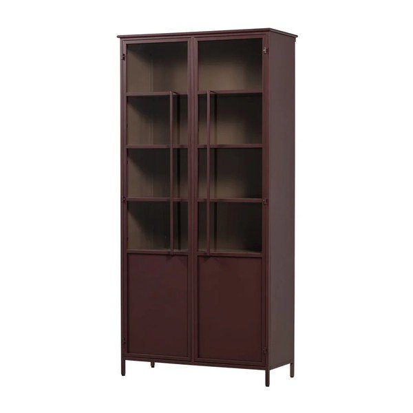 Bordowa metalowa witryna 99x203x45 cm Exhibit – WOOOD-image-4