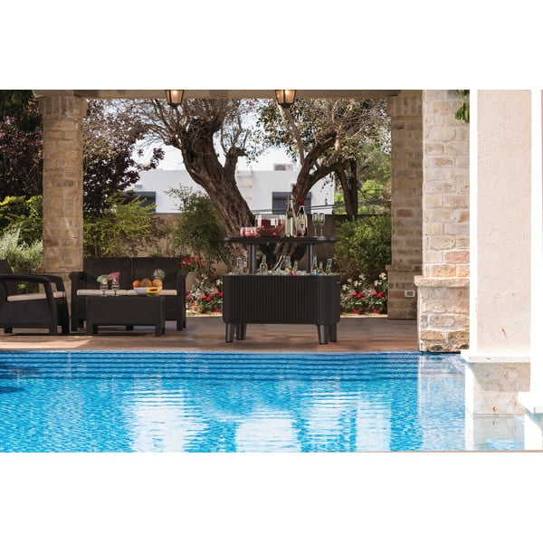 Plastikowy stolik ogrodowy z pojemnikiem na lód 83.5x40 cm Bevy – Keter-image-1