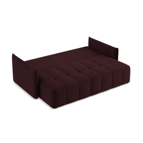 Bordowa rozkładana/ze schowkiem sofa 225 cm Moku – Makamii-image-4