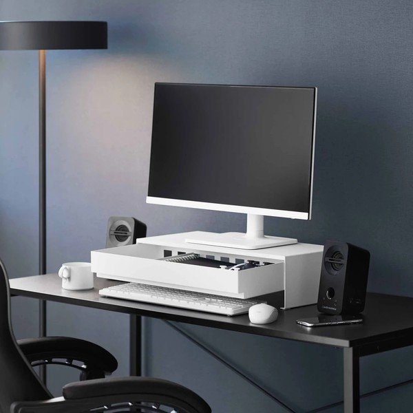 Biały metalowy stojak na monitor Tower – YAMAZAKI-image-2