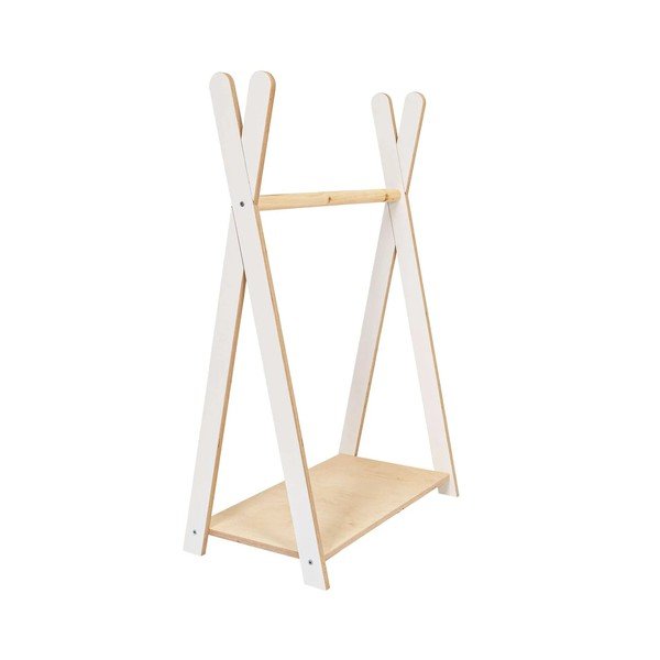 Biały/w naturalnym kolorze wieszak dziecięcy w dekorze sosny 60x97 cm Montessori – Meowbaby