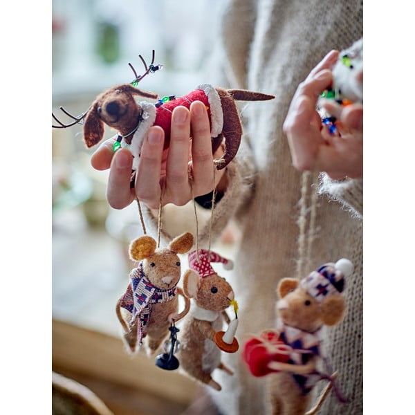 Wełniane ozdoby świąteczne zestaw 2 szt. 12 cm Monty – Bloomingville-image-1