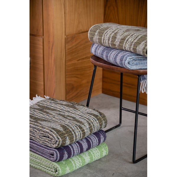 Ciemnozielony pled z domieszką bawełny Euromant Zanzibar, 140x180 cm-image-2