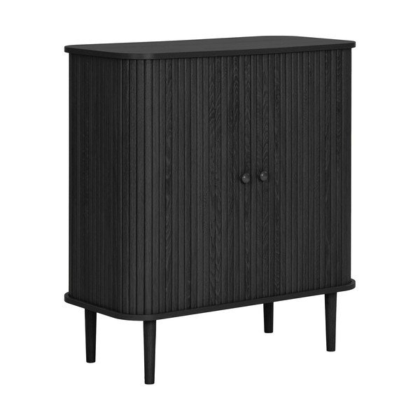 Czarna komoda z litego drewna sosnowego 80x87x40 cm Nikko – House Nordic-image-4