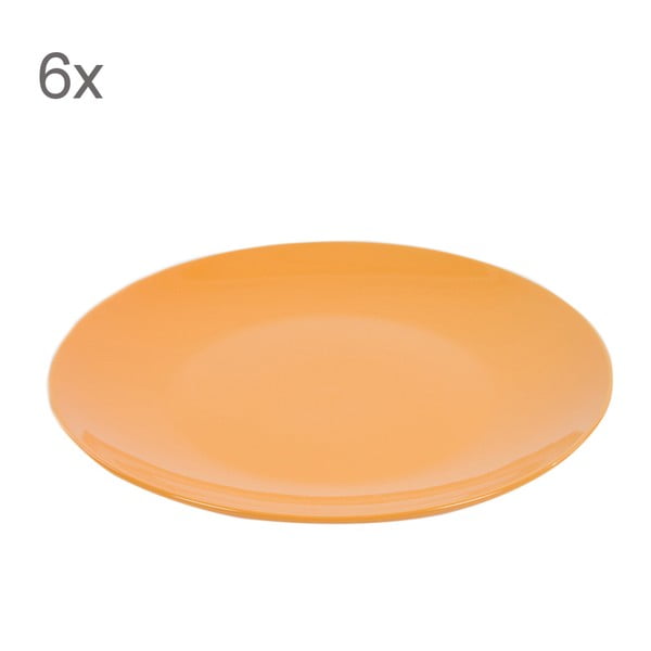 Komplet 6 talerzy Kaleidoskop 27 cm, pomarańczowy