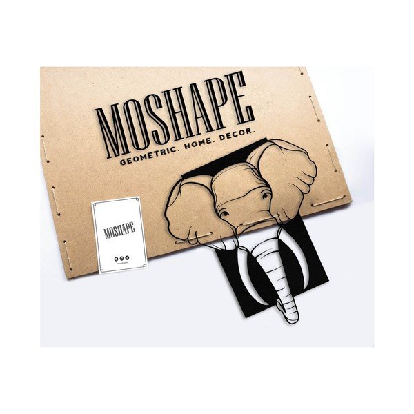 Czarna metalowa dekoracja ścienna Elephant-image-1