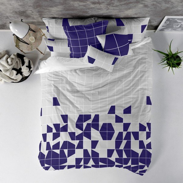 Bawełniana poszwa na kołdrę Blanc Structure, 200x200 cm-image-1