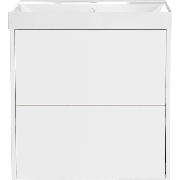 Biała wisząca szafka pod umywalkę z matowym wykończeniem 61x65 cm Bodera – Germania-image-3