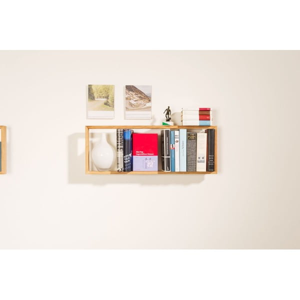 Półka na książki z drewna dębowego das kleine b b2, 22x50,5 cm-image-4