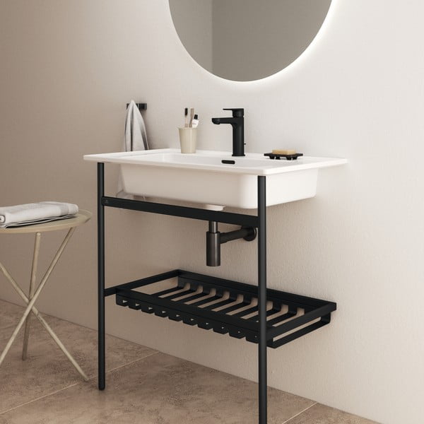 Czarny metalowy stelaż pod umywalkę 76x84 cm Conca – Ideal Standard-image-4