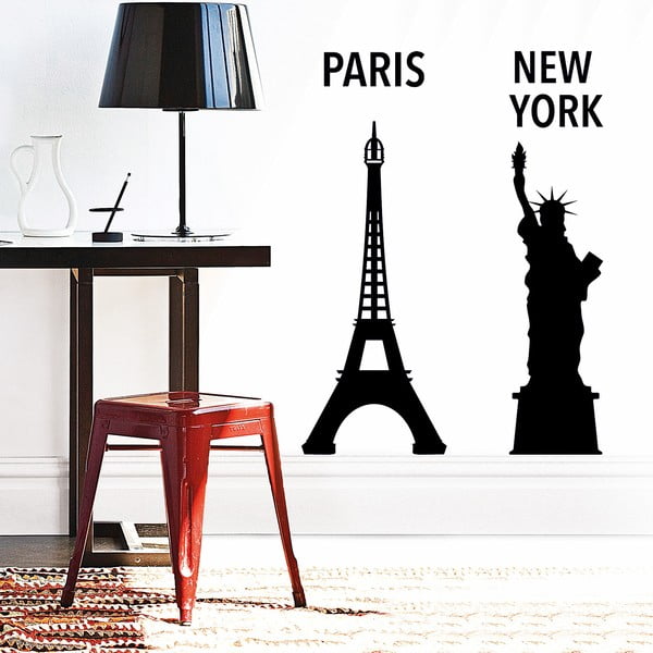 Naklejka dekoracyjna Nowy Jork i Paryż