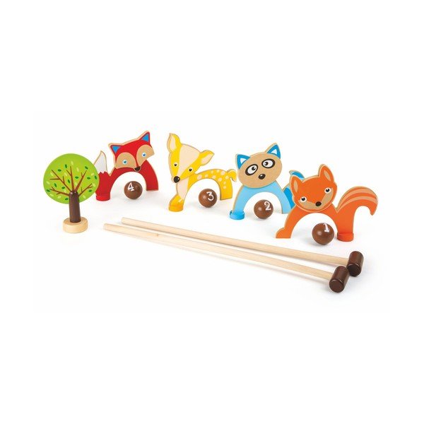 Drewniany zestaw do gry w krokieta Legler Forest Animals
