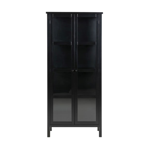 Czarna 2-drzwiowa witryna Actona Eton, wys. 180 cm