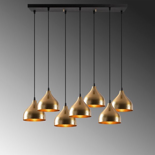 Lampa wisząca w czarno-złotym kolorze z metalowym kloszem Tattoo – Opviq lights-image-3