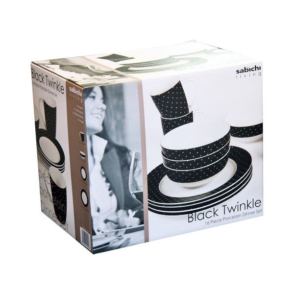Zestaw porcelanowy Twinkle Black, 16 szt.-image-2